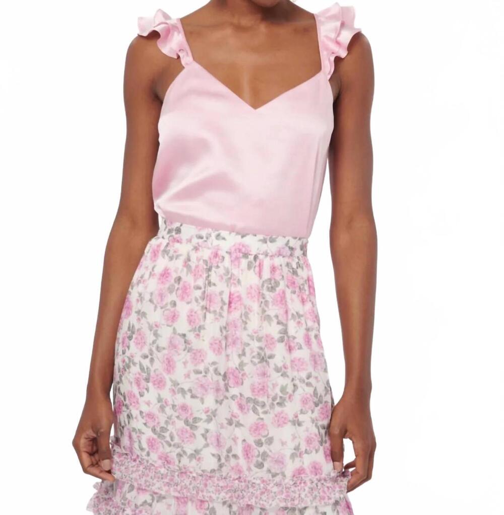 NEW CAMI NYC cara ruffle strap cami in pink